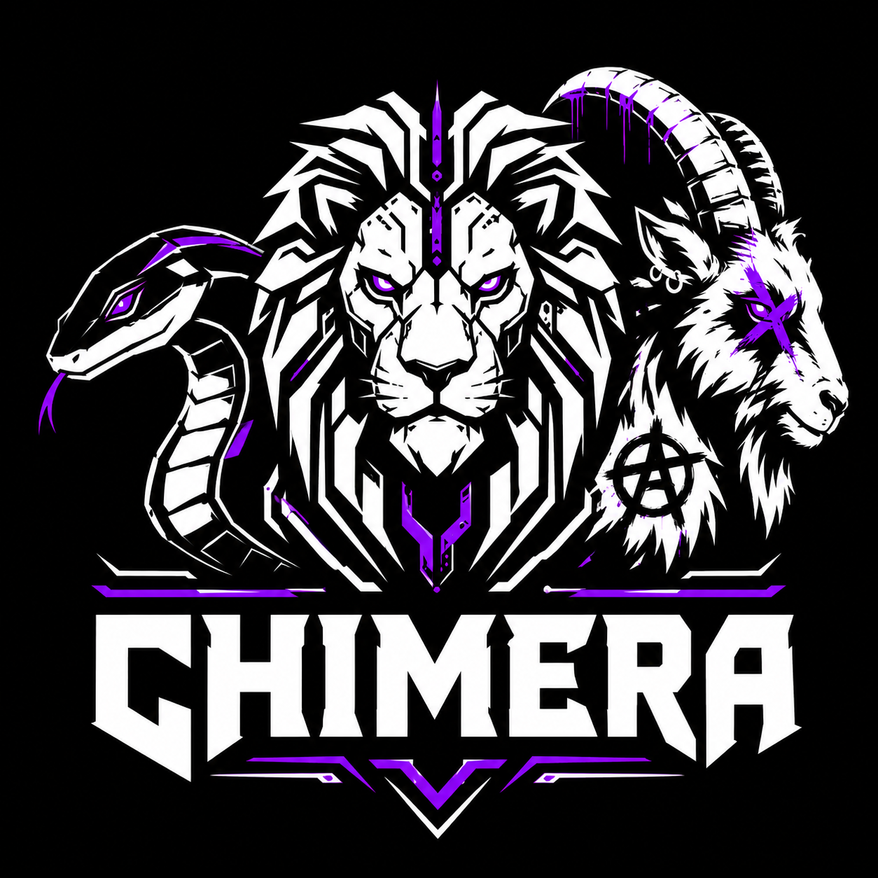 Project Chimera three-headed vector emblem